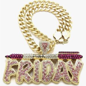 🎀 Nicki Minaj, pink Friday Gold Chain Necklace🎀